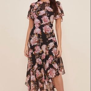ASTR Flutter Sleeve Floral Maxi Dress, Size M